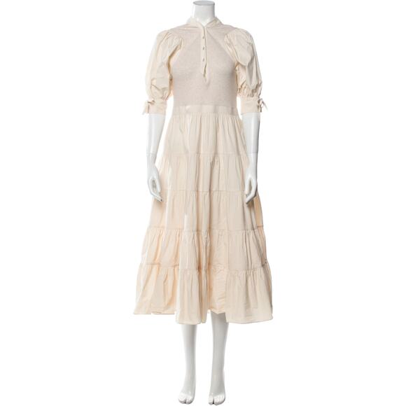 Ulla Johnson White Crew Neck Long Dress Size M - Picture 1 of 4